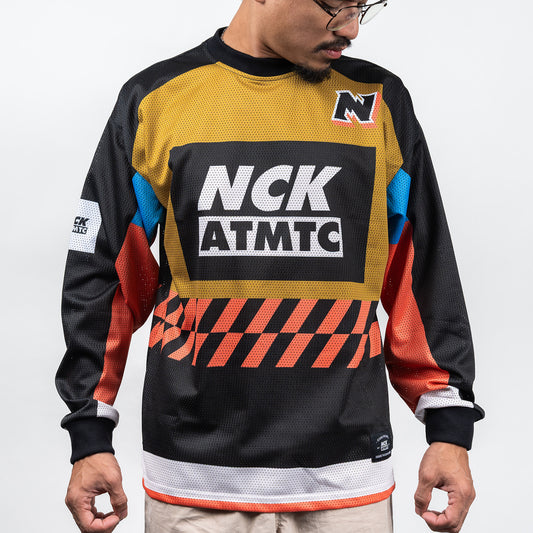 Vizcaya Marshland Long Sleeve Jersey Tee - Black/Orange