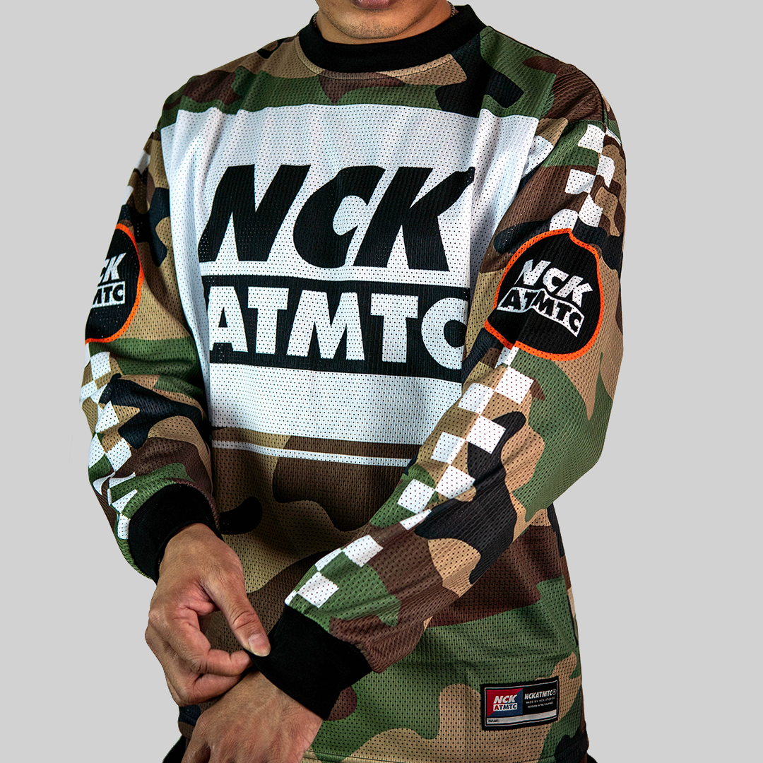 Moto Badger Long Sleeve Jersey Tee - Woodland Camo