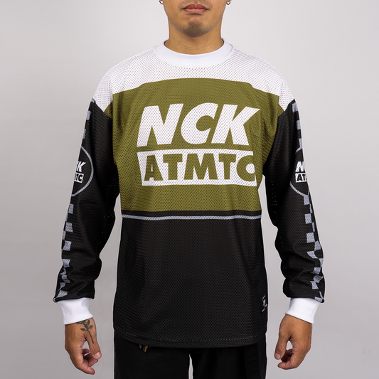 Moto Badger Long Sleeve Jersey Tee - Black / Fatigue