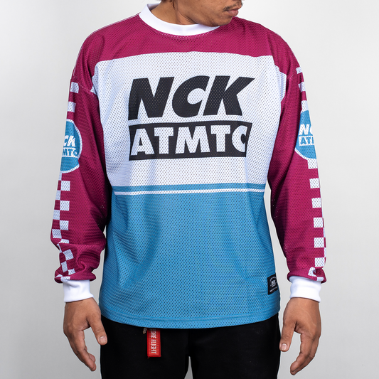 Moto Badger Long Sleeve Jersey Tee - Wine Sky