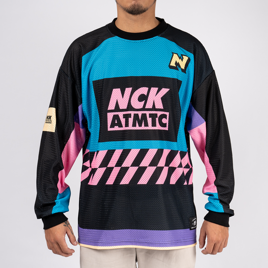 Vizcaya Longsleeve Jersey Tee - Black/Blue