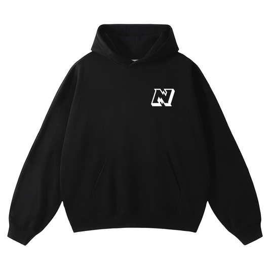 Block Badge Pullover Hoodie - Black
