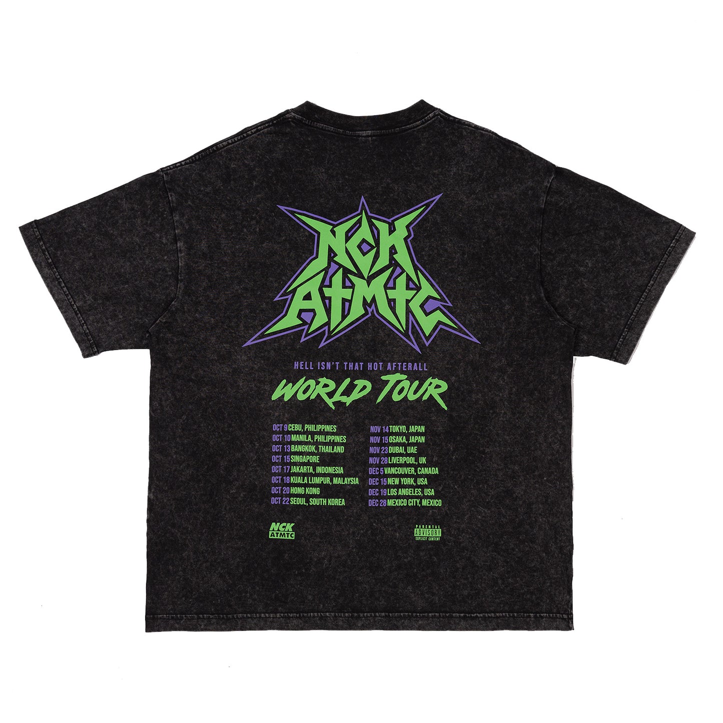 World Tour Oversized Fit Tee - Acid Black