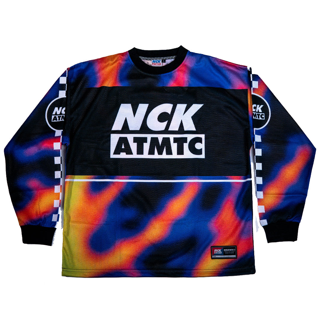 Moto Badger Long Sleeve Jersey Tee - Lava Heatmap