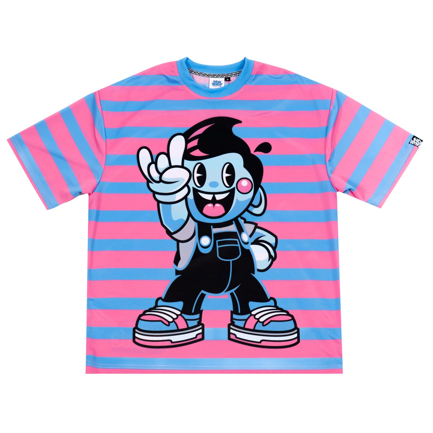 Let's Rock Stripes Jersey Tee - Pink/Blue