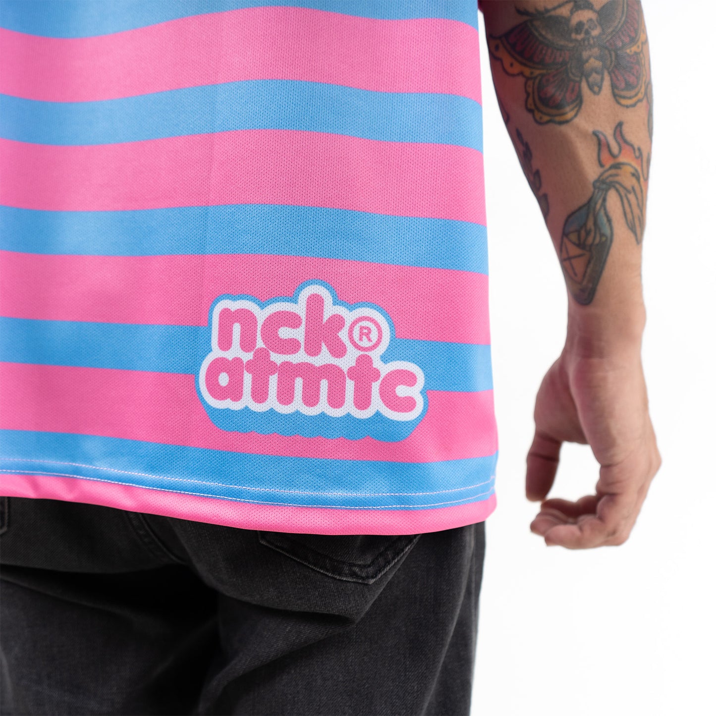 Let's Rock Stripes Jersey Tee - Pink/Blue
