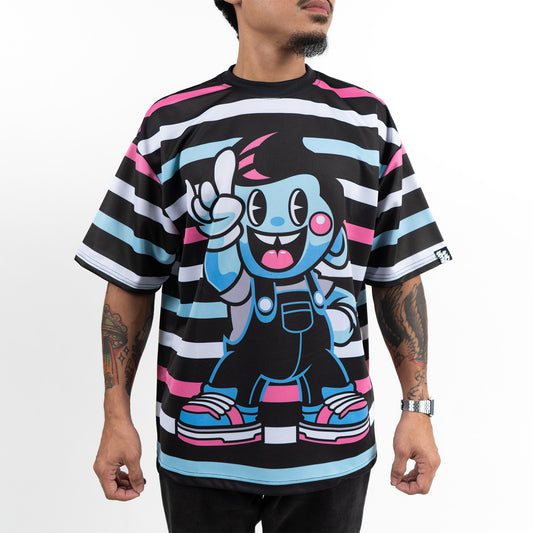 Let's Rock Stripes Jersey Tee - Striped Black