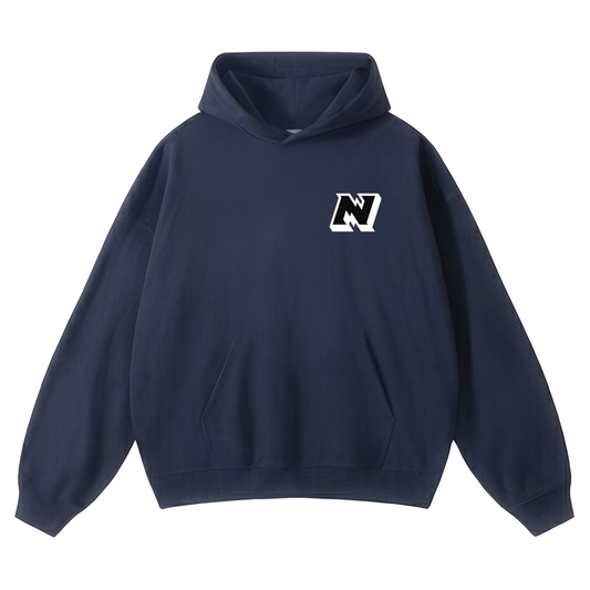 Block Badge Pullover Hoodie - Navy