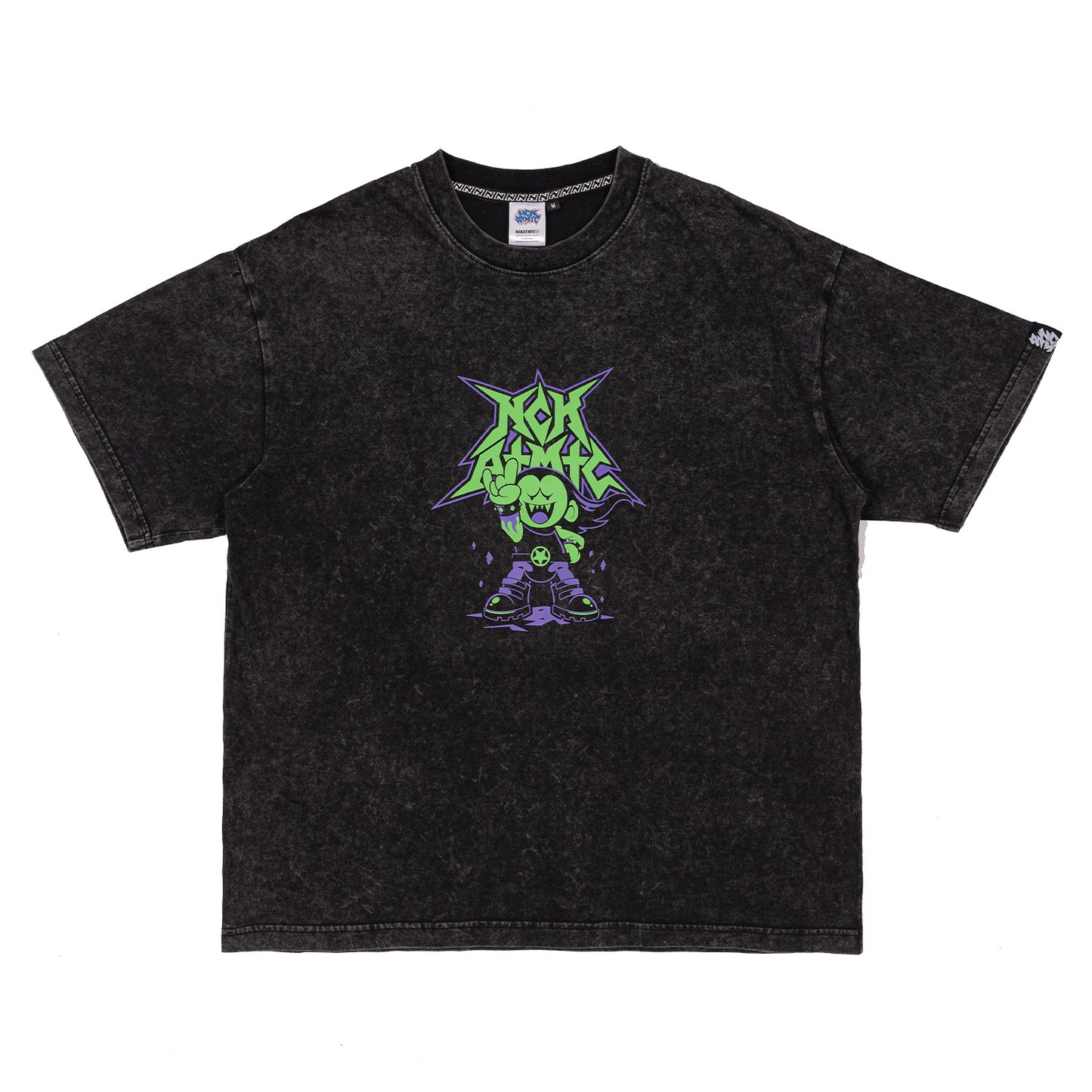World Tour Oversized Fit Tee - Acid Black