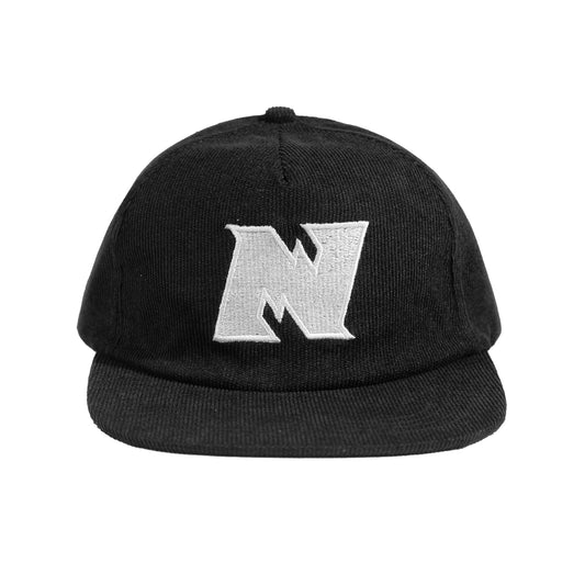 N Logo Corduroy Strapback - Black