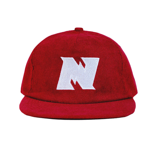 N Logo Corduroy Strapback - Red