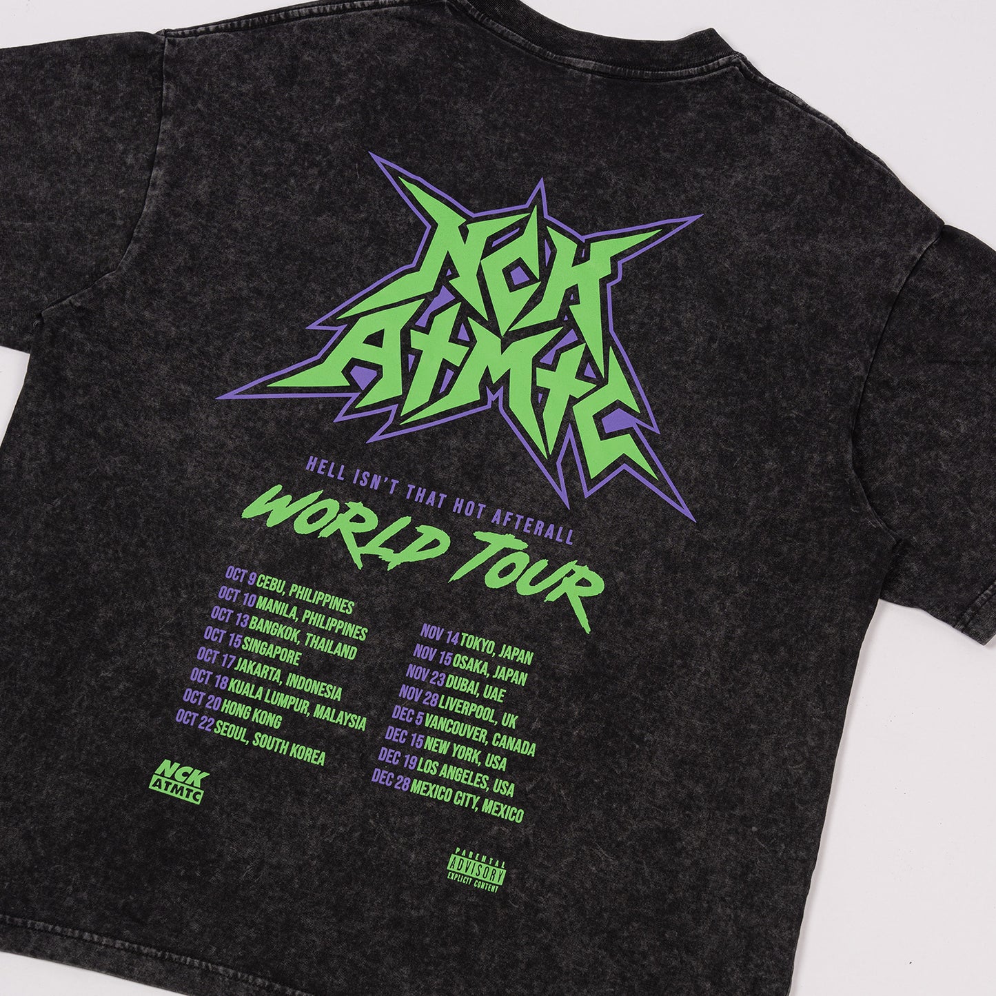 World Tour Oversized Fit Tee - Acid Black