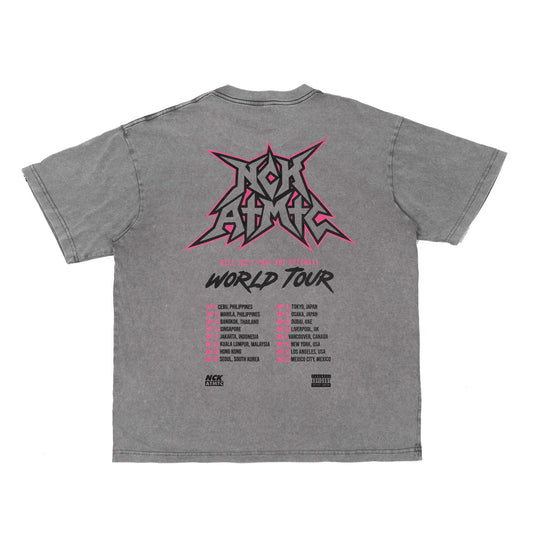 World Tour Oversized Fit Tee - Acid Grey