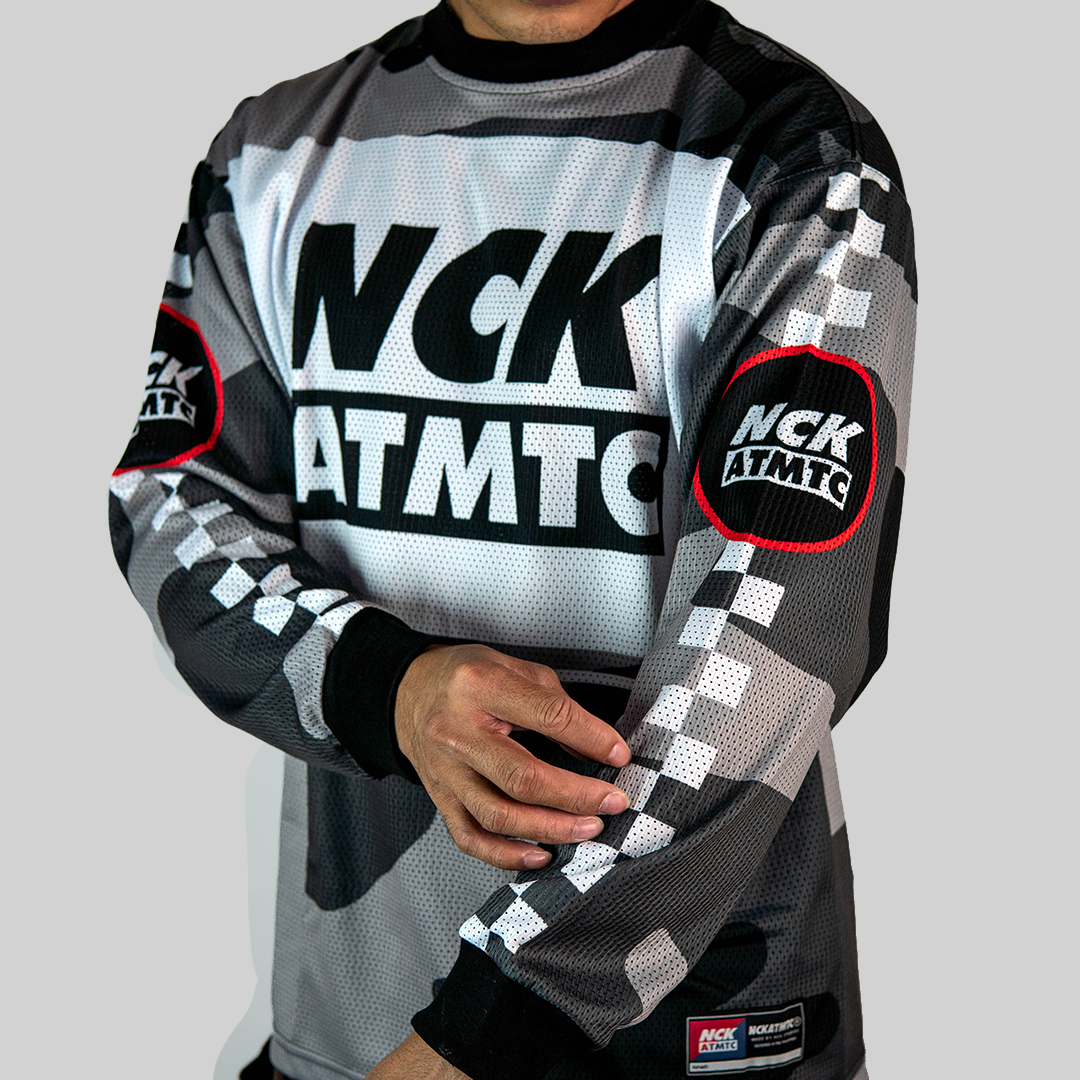 Moto Badger Long Sleeve Jersey Tee - Cement Camo
