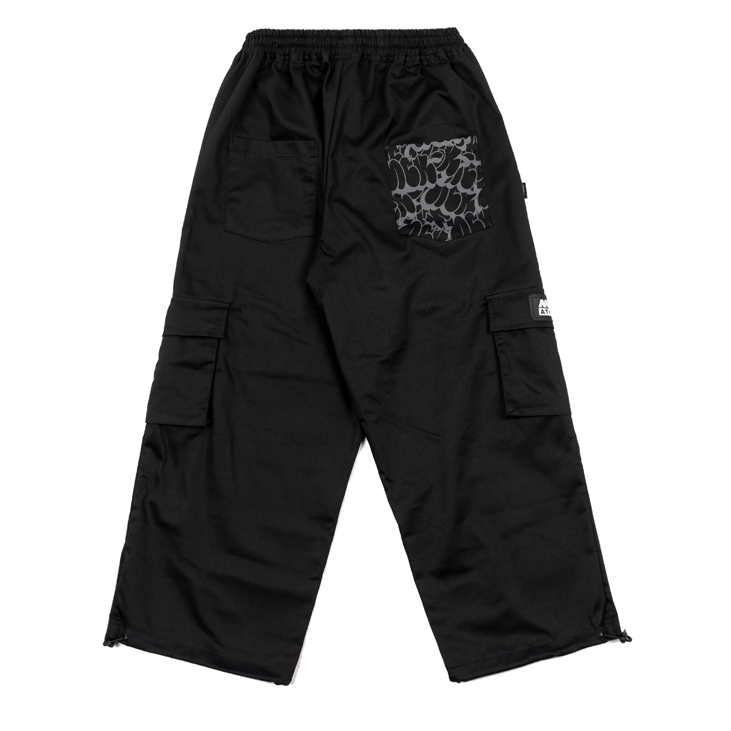Throw up Cargo Parachute Pants - Black
