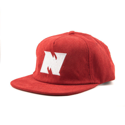 N Logo Corduroy Strapback - Red