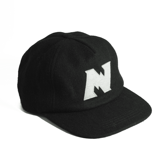 N Logo Wool Unconstructed Cap  - Black