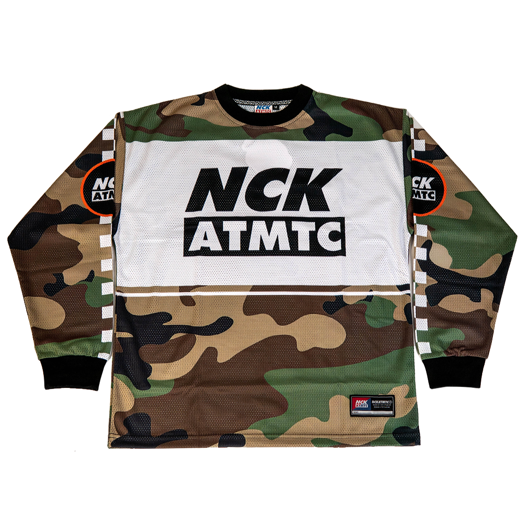 Moto Badger Long Sleeve Jersey Tee - Woodland Camo