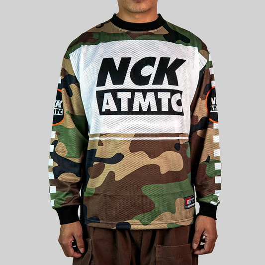 Moto Badger Long Sleeve Jersey Tee - Woodland Camo