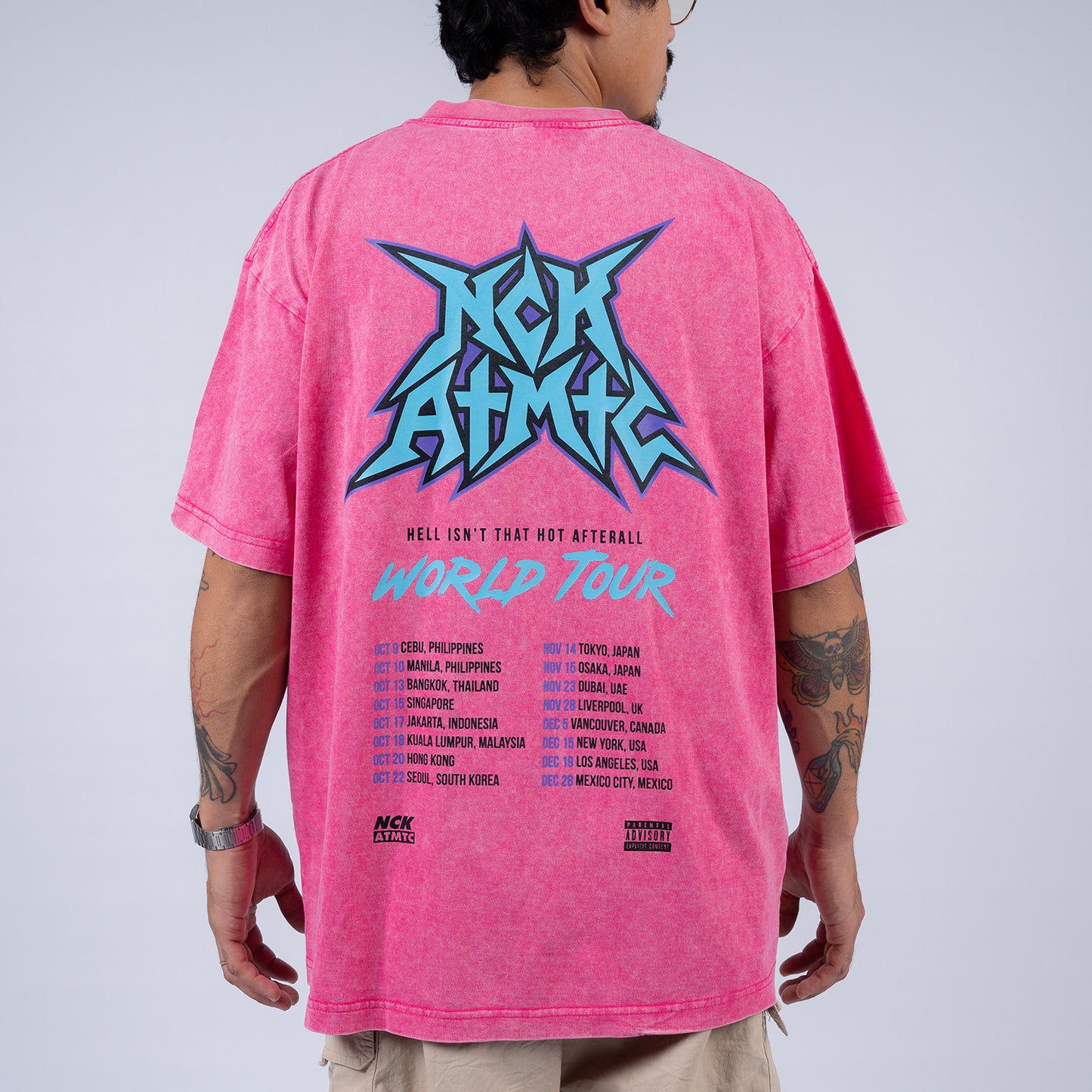 World Tour Box Fit Tee (Acid Pink)