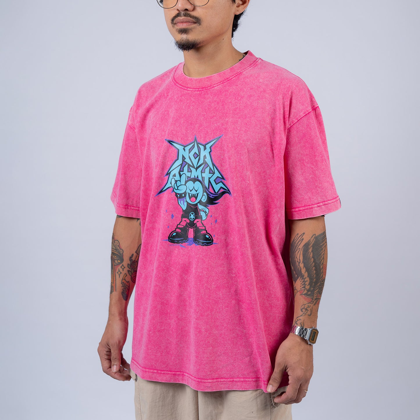 World Tour Box Fit Tee (Acid Pink)