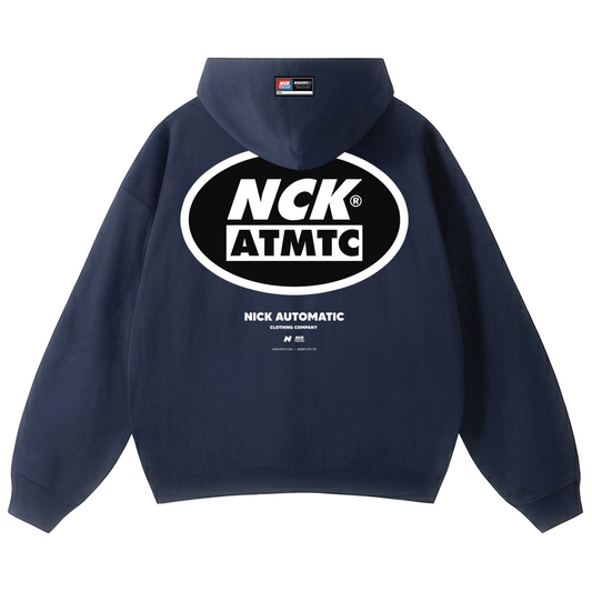 Block Badge Pullover Hoodie - Navy