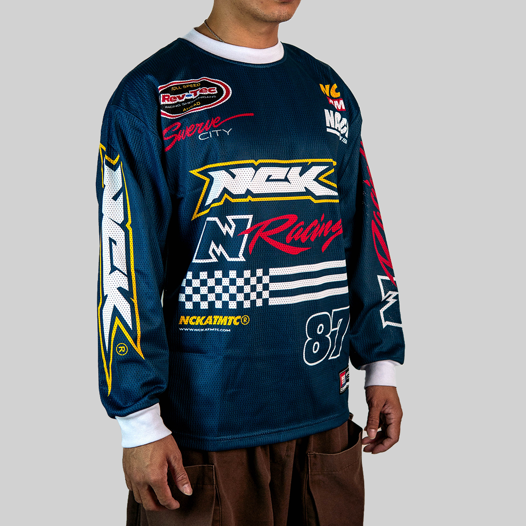 Swerve Long Sleeve Jersey Tee - Navy