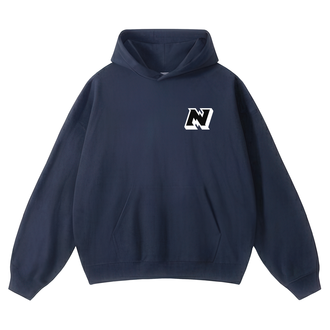 Block Badge Pullover Hoodie - Navy