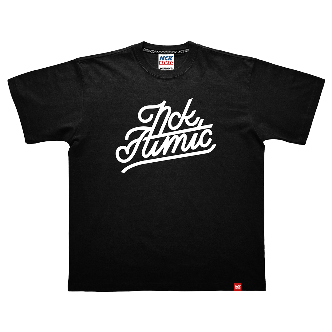 Block Script Tee - Black