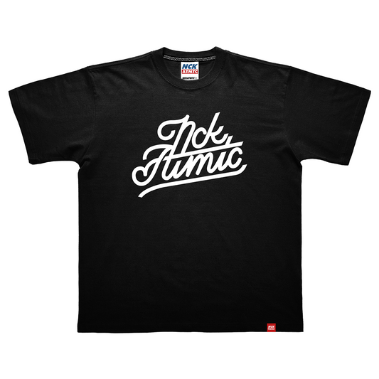 Block Script Tee - Black