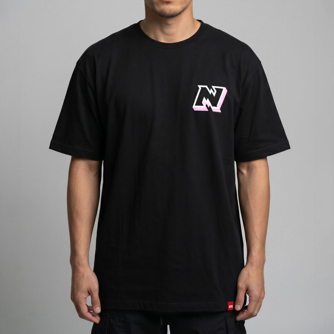 Block Badge Tee - Black Pink