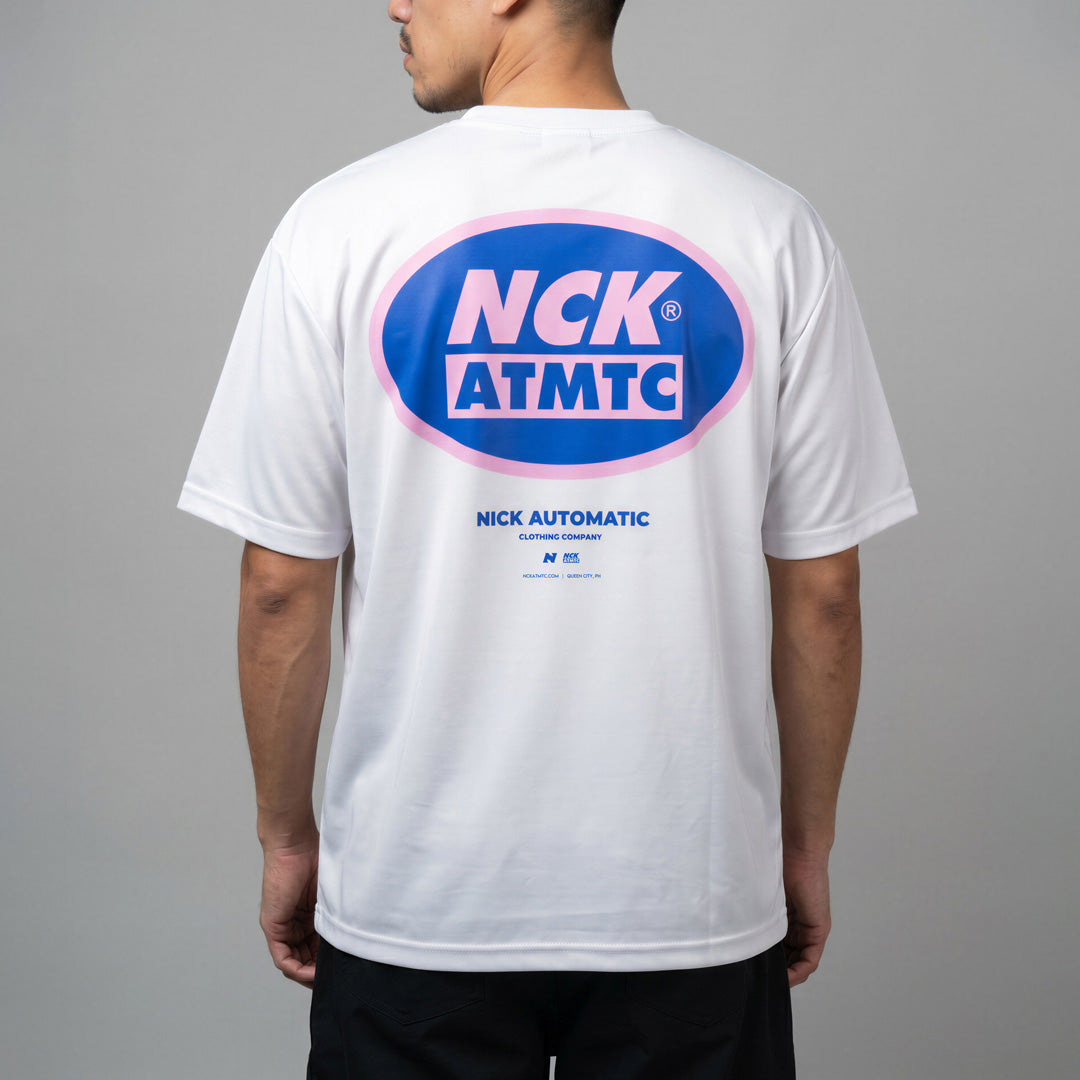 Block Badge Tee - White Blue