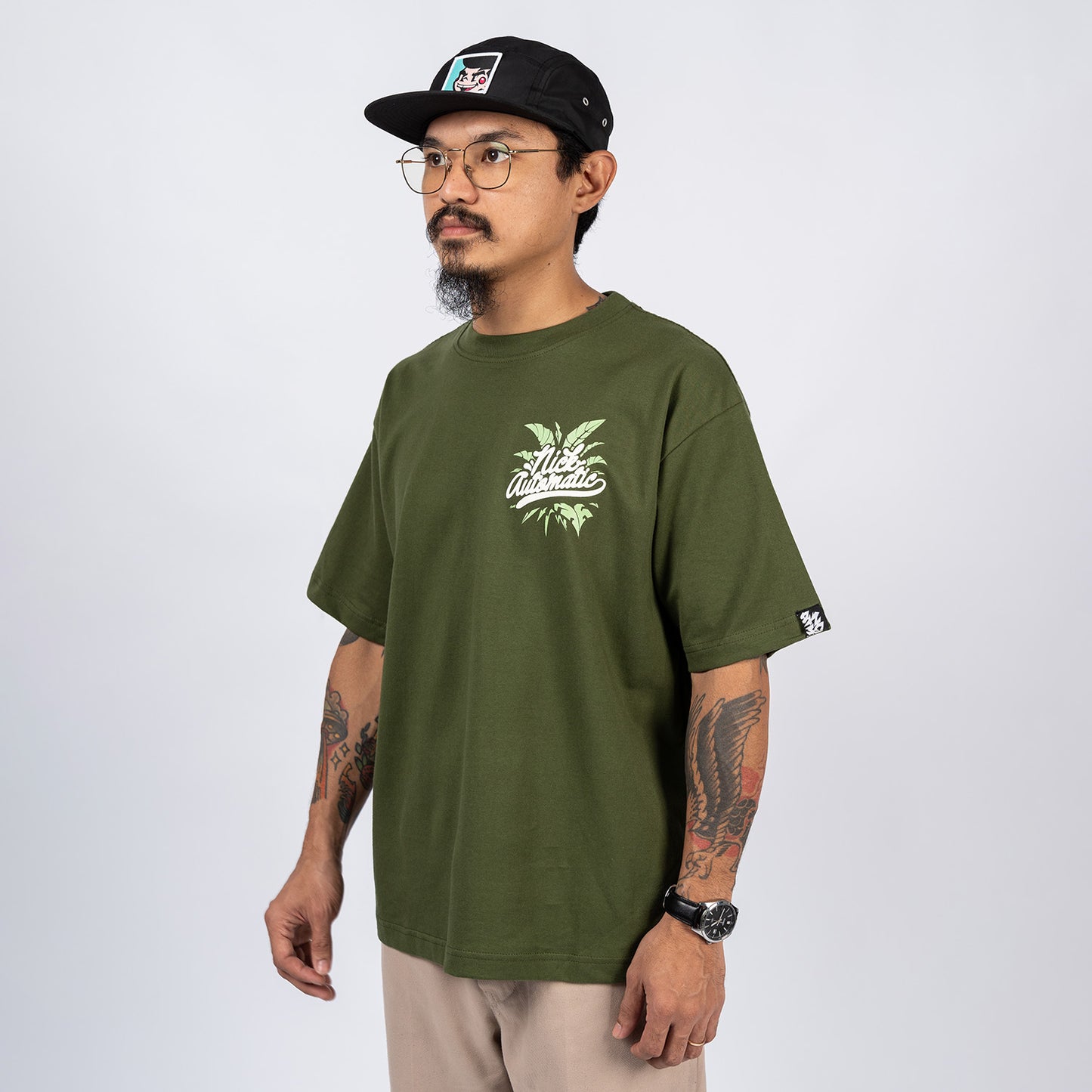 Flora Hawaii Tee (Fatigue Green)