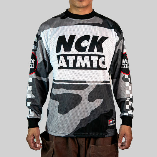 Moto Badger Long Sleeve Jersey Tee - Cement Camo