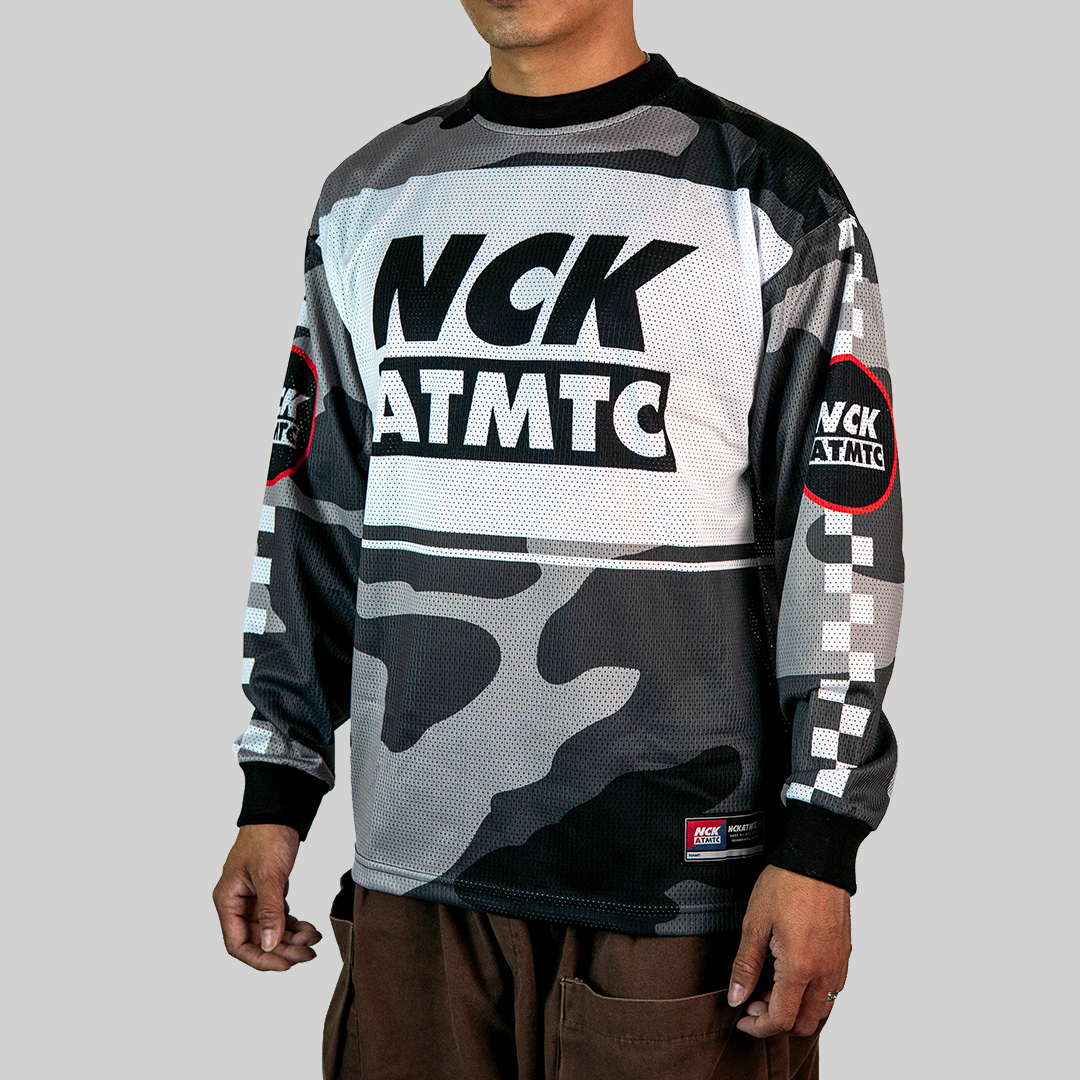 Moto Badger Long Sleeve Jersey Tee - Cement Camo