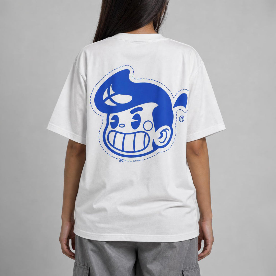 Cut-out Head Logo  - White