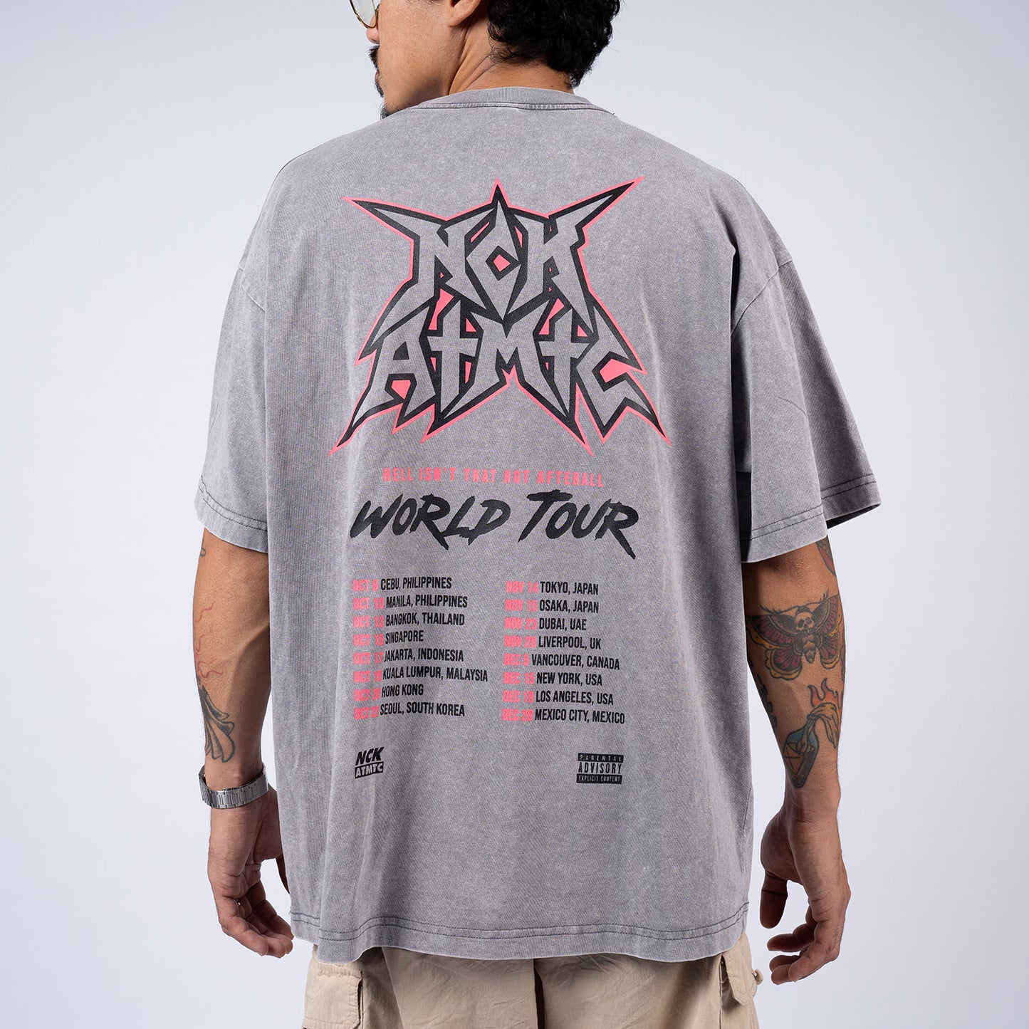 World Tour Box Fit Tee (Acid Grey)