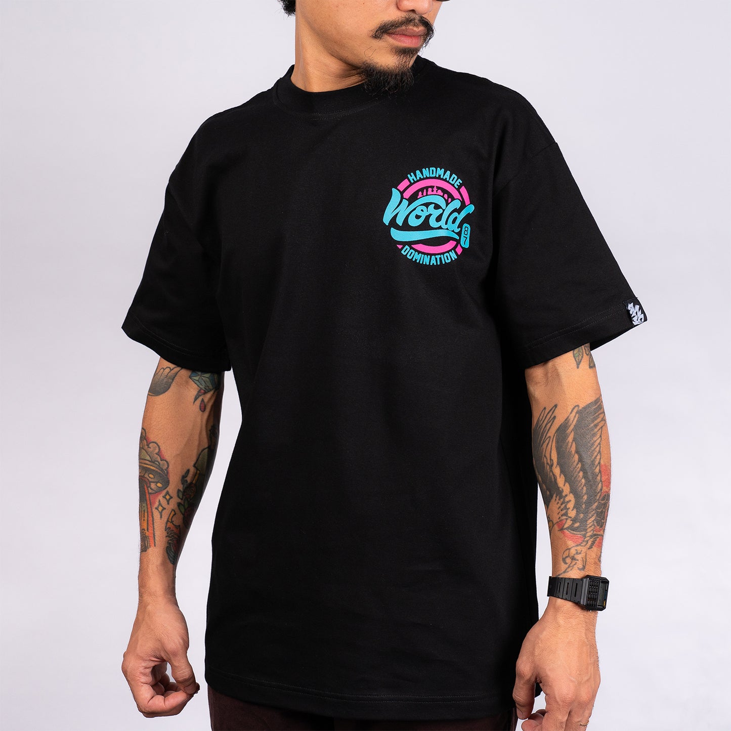 World Domination V2 Neon Tee - Black