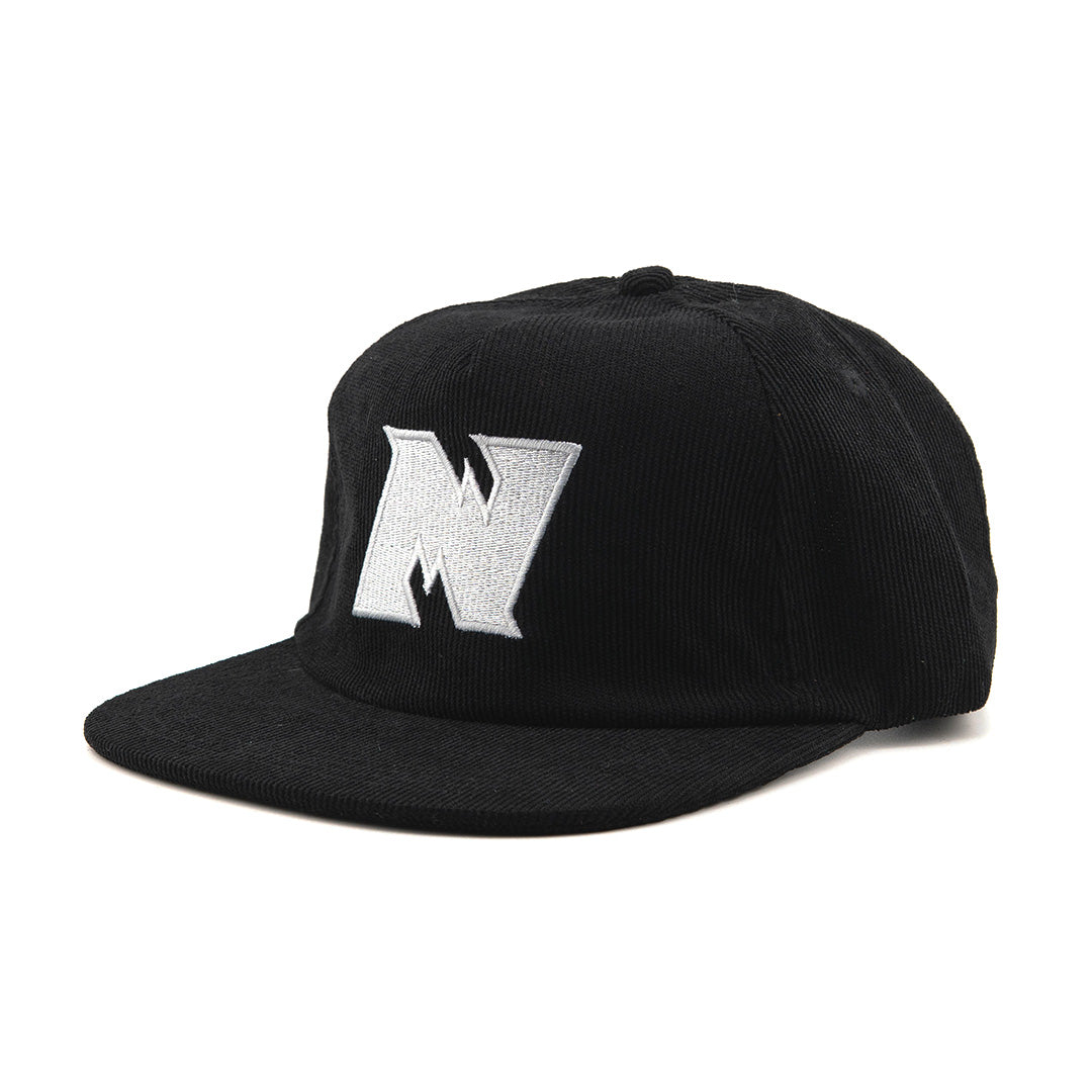 N Logo Corduroy Strapback  - Black