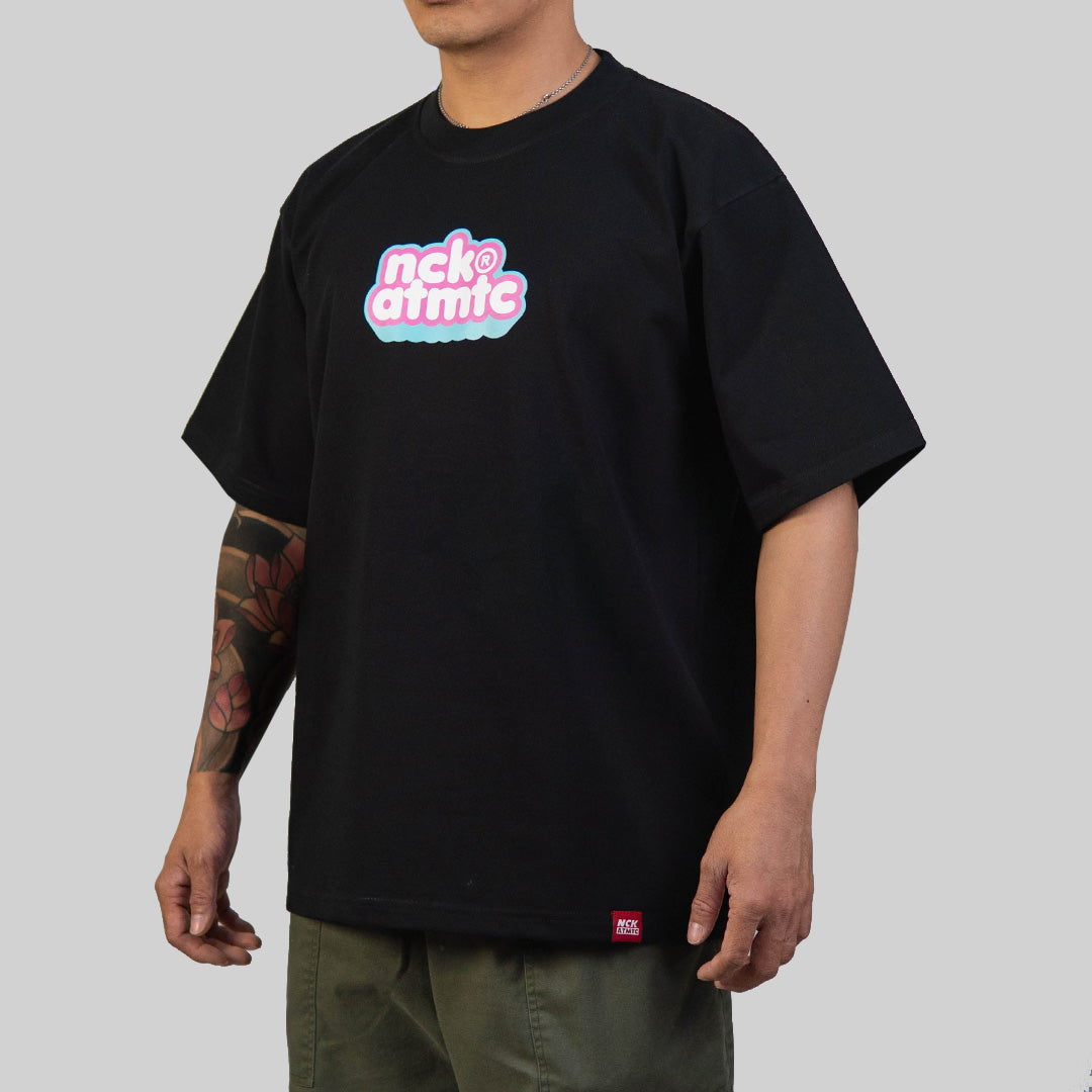 Bubble Text Tee - Candy Black