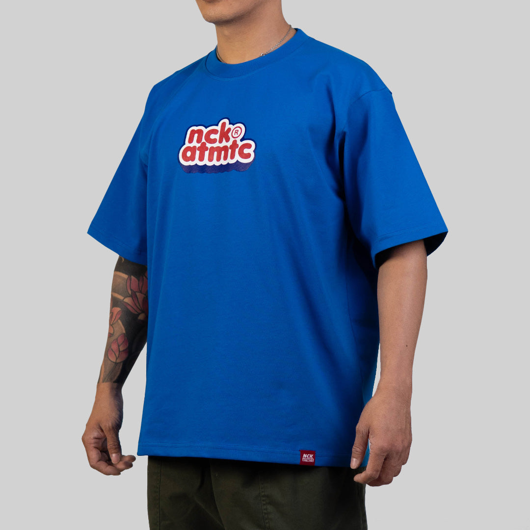Bubble Text Tee - Blue