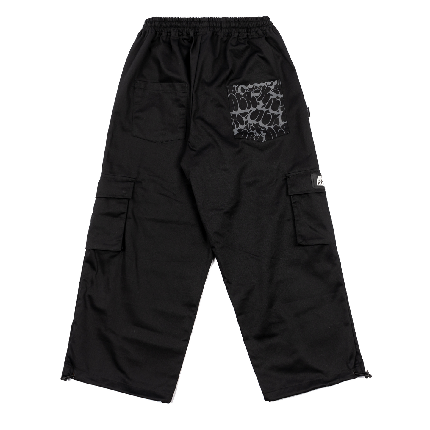 Throw up Cargo Parachute Pants (Black)