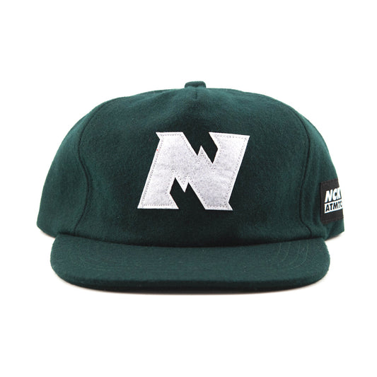 N Logo Wool Unconstructed Cap  - Green