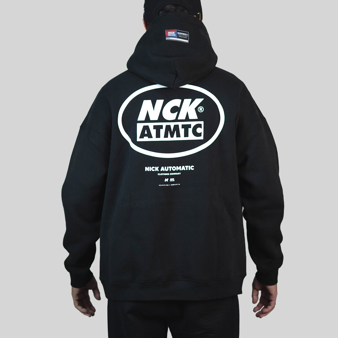 Block Badge Pullover Hoodie - Black