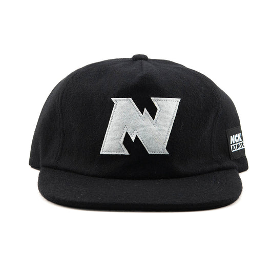 N Logo Wool Unconstructed Cap  - Black