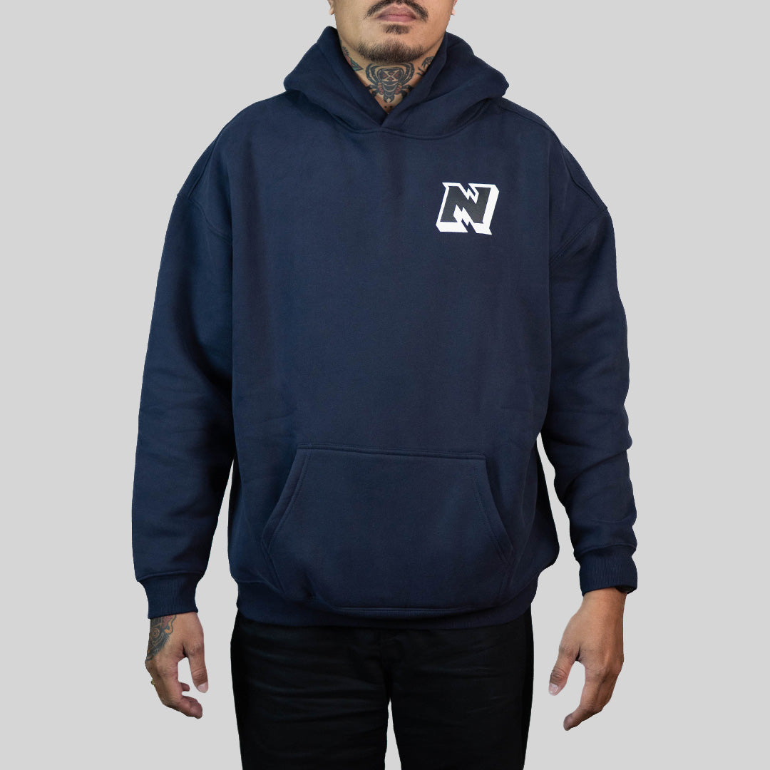 Block Badge Pullover Hoodie - Navy