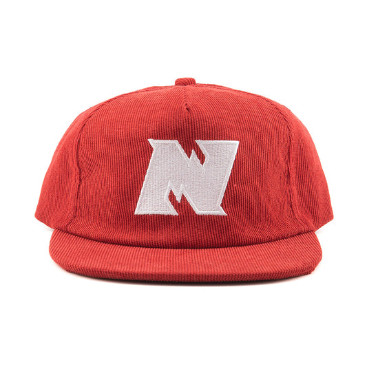 N Logo Corduroy Strapback  - Red
