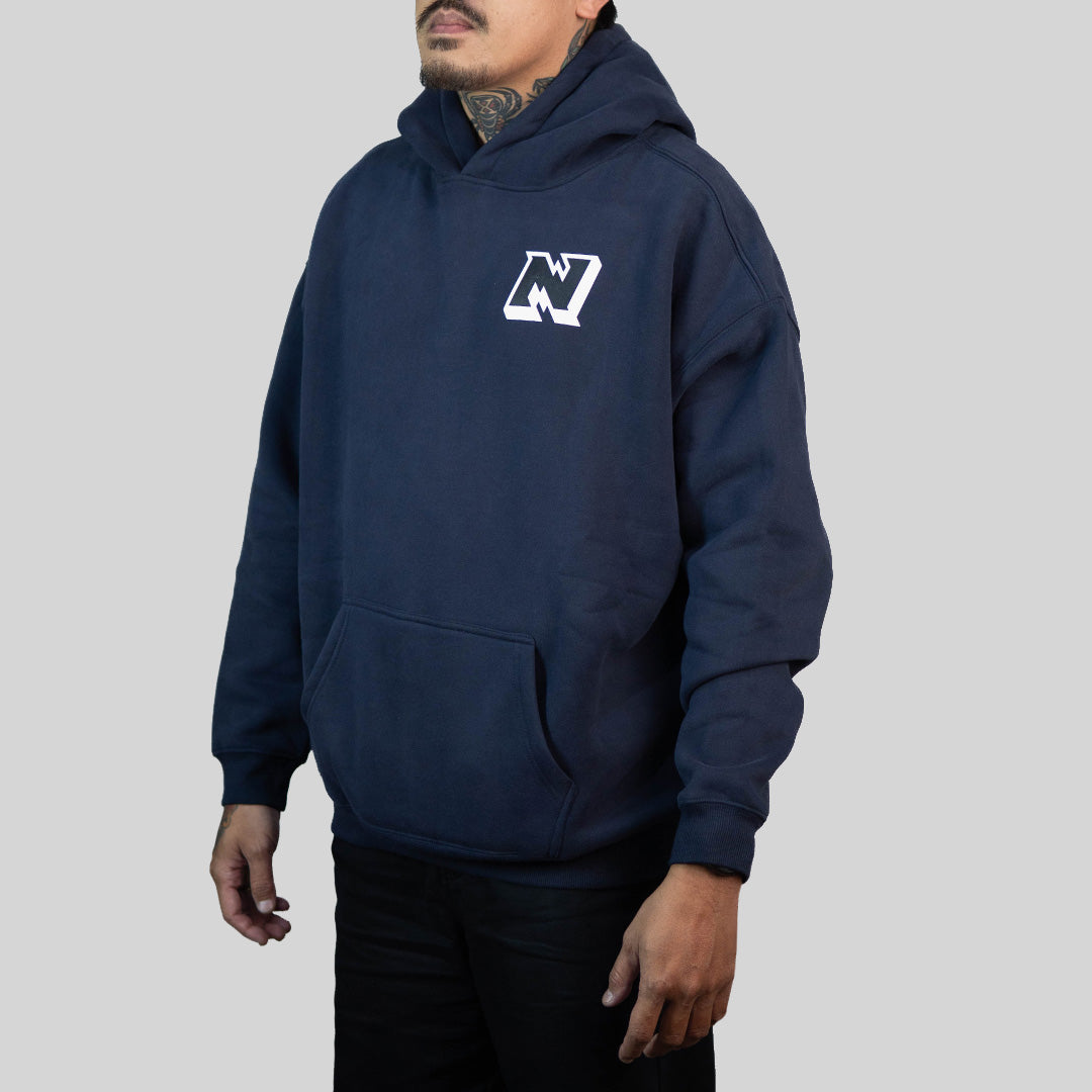 Block Badge Pullover Hoodie - Navy