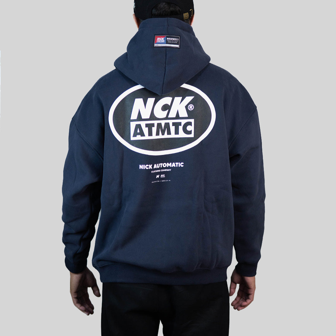 Block Badge Pullover Hoodie - Navy