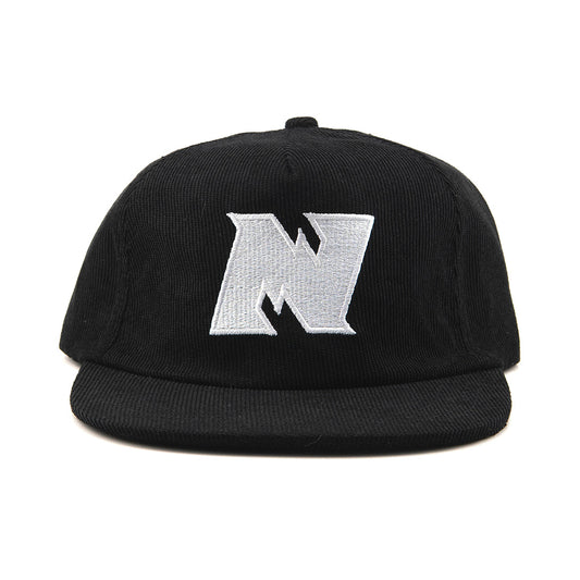 N Logo Corduroy Strapback  - Black